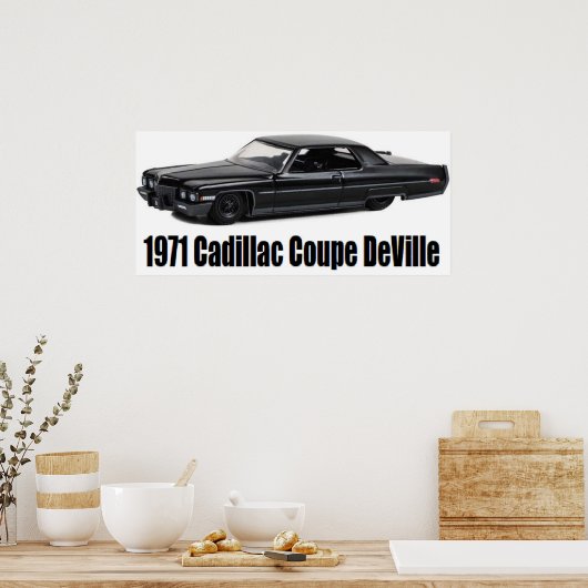Poster Cadillac Coupe DeVille Lowrider 1971 (Cuisine)