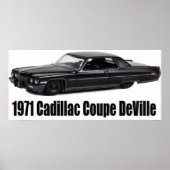 Poster Cadillac Coupe DeVille Lowrider 1971 (Devant)