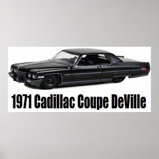 Poster Cadillac Coupe DeVille Lowrider 1971 (Devant)