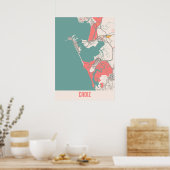 Poster Cadix - Espagne Chalk City Map (Cuisine)