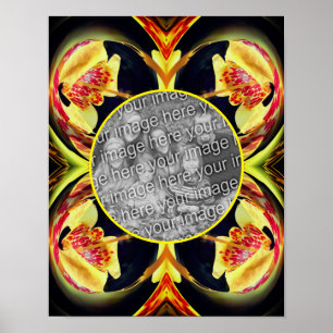 Poster Cadre Abstrait Lily Floral Créez votre propre phot