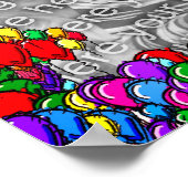 Poster Cadre Ballons colorés Ajouter votre photo (Coin)