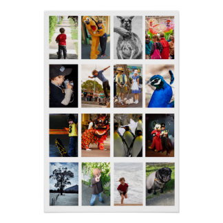 Poster Cadre blanc 16 Images photo do-it-yourself mur Mod