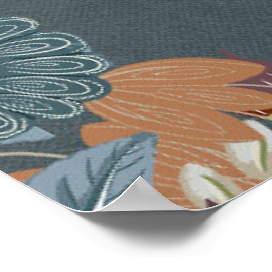 Poster Cadre d'art populaire en bleu Brown (Coin)