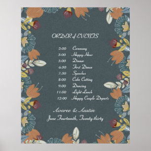 Poster Cadre d'art populaire en bleu Brown