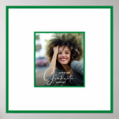 Poster Cadre d'autographe de fin d'études vert (Devant)