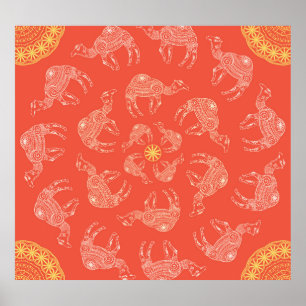 Poster Cadre de chameau : Carte Vintage du désert