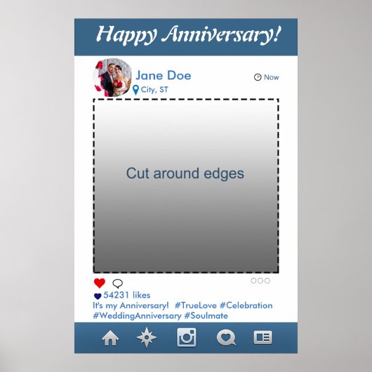 Poster Cadre de décor pour fête avec borne photo Instagra (Devant)