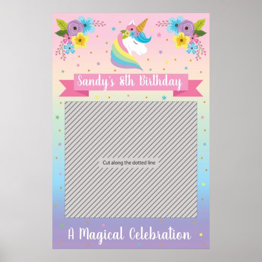 Poster Cadre de fête licorne pour Photobooth (Devant)