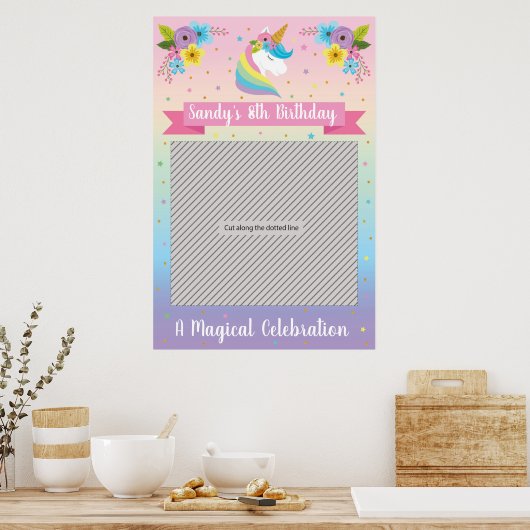 Poster Cadre de fête licorne pour photomaton (Cuisine)