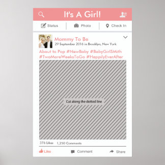 Poster Cadre de fête pour photomaton sur les médias socia