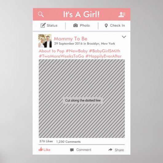 Poster Cadre de fête pour photomaton sur les médias socia (Devant)