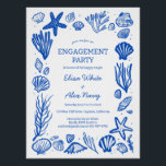 Poster Cadre de fiançailles personnalisé plage coquillage<br><div class="desc">Magnifique design mignon pour une affiche de bienvenue amusante ! Art fait main pour vous ! Parfait pour une fête de fiançailles au bord de la mer,  un mariage,  une soirée entre filles,  une fête de douche de mariée ou un anniversaire.</div>