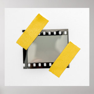 Poster Cadre de film vide de 35 mm, bandes jaunes.