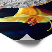 Poster Cadre de fleur de lily jaune Créez votre propre ph (Coin)