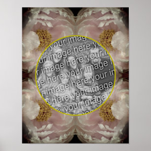 Poster Cadre de fleur de pivoine rose Créer votre propre