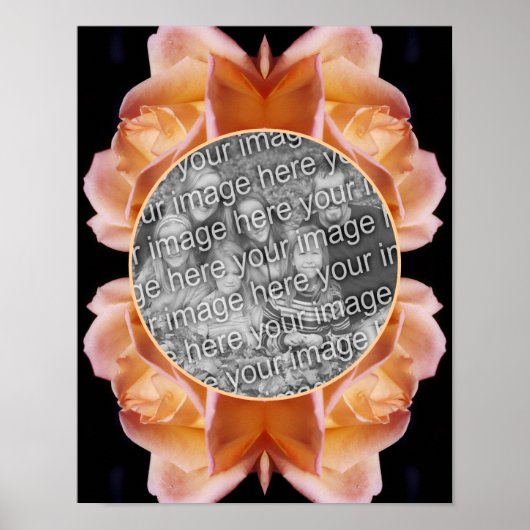 Poster Cadre de fleur Rosebud teinté Créez votre propre p (Devant)