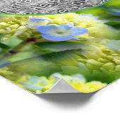 Poster Cadre de fleurs Blue Hydrangea Créez votre propre  (Coin)