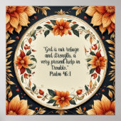 Poster Cadre de fleurs d'automne Versets bibliques  (Devant)