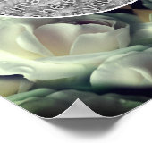 Poster Cadre de fleurs Rose Blanche Créez votre propre ph (Coin)