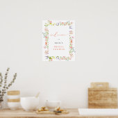 Poster Cadre de fleurs sauvages rustique pour la bienvenu (Cuisine)