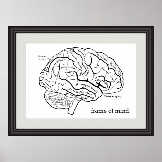 Poster Cadre de l'esprit Faux Frame Cerveau Diagramme Sci (Devant)
