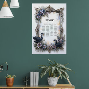 Poster Cadre de mariage Black Swan – Amour gothique roman