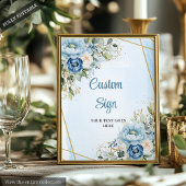 Poster Cadre de mariage classique poussiéreux bleu verdur