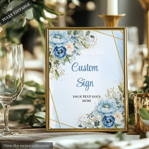 Poster Cadre de mariage classique poussiéreux bleu verdur