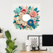 Poster Cadre de mariage floral (Bureau à domicile)