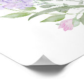 Poster Cadre de mariage religieux floral lilas Bienvenue (Coin)