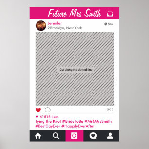 Poster Cadre de médias sociaux pour accessoire de photo d