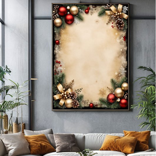Poster Cadre de Noël vintage
