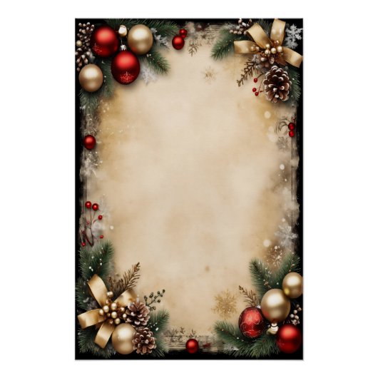 Poster Cadre de Noël Vintage (Devant)
