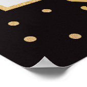 Poster Cadre de photo de 50e anniversaire or et noir Chic (Coin)