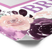 Poster Cadre de Photo de Fête de Mariage Bohème Fleurie V (Coin)