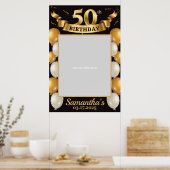 Poster Cadre de photo pour 50e anniversaire or noir (Cuisine)
