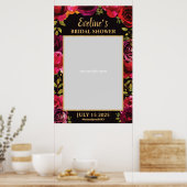 Poster Cadre de Photo Prop Boho Marsala Roses Rouge Foncé (Cuisine)