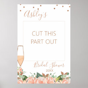 Poster Cadre de photobooth en verre doré rose pour mariag