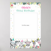 Poster Cadre de Photomaton Animaux de Safari Fille Zoo (Devant)