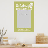 Poster Cadre de photomaton de remise de diplôme vert citr (Cuisine)