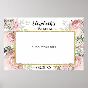 Poster Cadre de photomaton floral rose Boho Blush