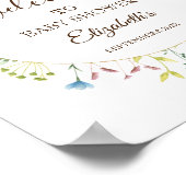 Poster Cadre de prairie Fleur sauvage aquarelle (Coin)