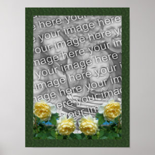 Poster Cadre de roses jaunes Ajoutez votre photo 