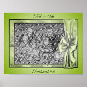 Poster Cadre de ruban de satin vert Créer votre propre ph