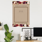 Poster Cadre de selfie photo prop florale Kraft rustique (Bureau à domicile)