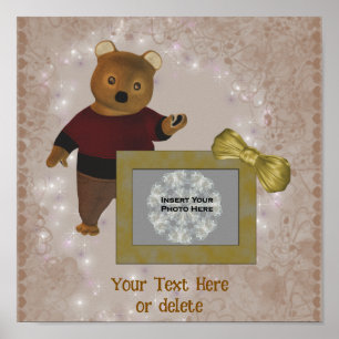 Poster Cadre d'ours Brown mignon Photo personnalisée
