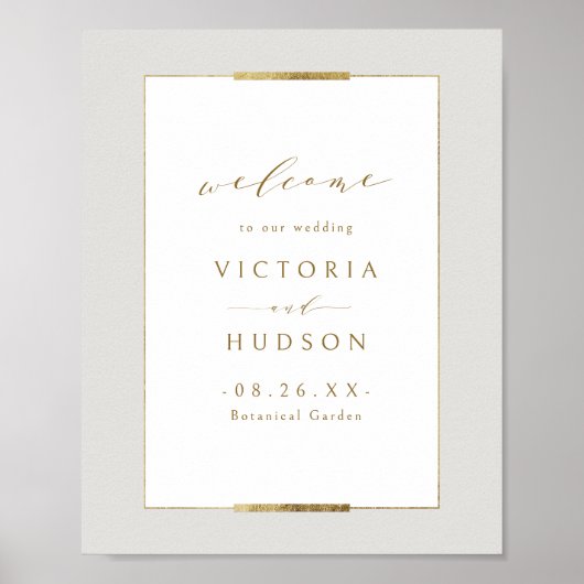 Poster Cadre Elégance Simple Moderne Mariage Accueil (Devant)