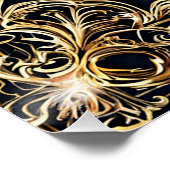 Poster Cadre élégant en faire-part de mariage doré (Coin)