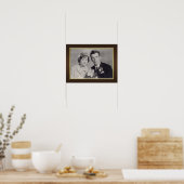 Poster Cadre en bois Brown avec bordure en or photo perso (Cuisine)